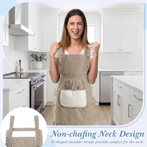 Cooking Aprons for Women with Pockets Adjustable Soft Kitchen Apron
