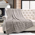 Home Soft Things Super Mink Faux Fur Throw Blanket, 50"x60", Light