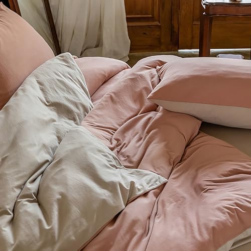 Long-Staple Cotton Duvet Cover Queen Size Set Ultra Soft Knitted