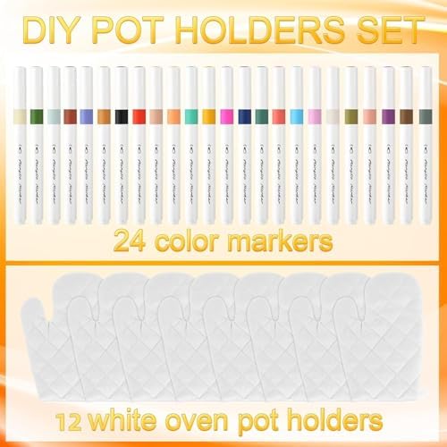 36 Pcs Christmas Oven Mitts Bulk for Craft Set Including 12 White Oven