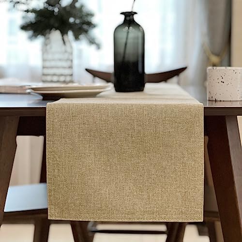 Linen Table Runner and Placemats Set of 6, Beige
