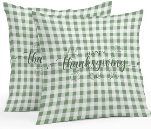Happy Thanksgiving Outdoor Pillow Covers Waterproof, All Weather