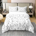 Erosebridal Botanical Floral 100% Cotton Duvet Cover Queen Size Modern