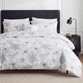 MOVE OVER 100% Cotton Floral Duvet Cover Set Queen Size, Ink Style