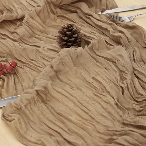12 Pack Nude Cheesecloth Table Runner 120 Inch Boho Wedding Decor