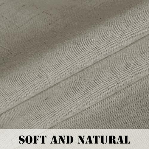 H.VERSAILTEX Natural Linen Curtains Linen Textured Semi Sheer Curtain