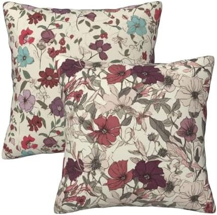 2 PCS Boho Pillow Covers 18x18, Red Neutral Throw Pillow Cover, Cute