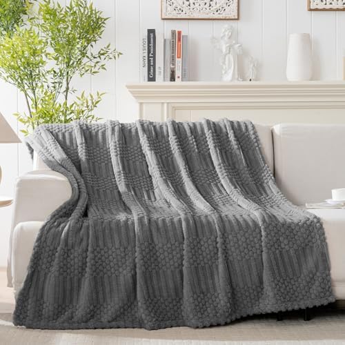 90x104 Inch Grey King Size Blanket - Soft & Fluffy Fleece, Neutral Tan