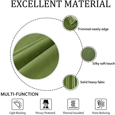 SMILETIME Green Velvet Curtains 52"x120" Grommet 2 Panels