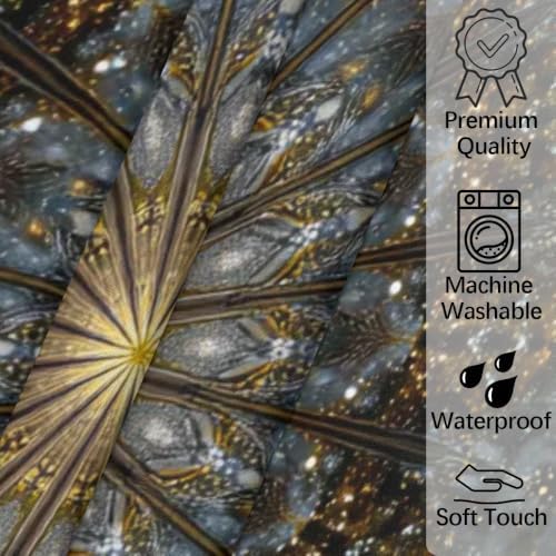 Gold Gray Mandala Pattern Square Tablecloth 52 x 52 Inch