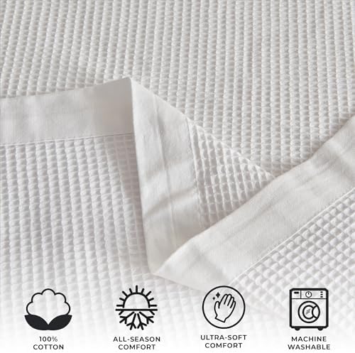 Great Bay Home 100% Cotton Blanket for King Size Bed | Lightweight and