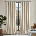 MIULEE Beige Velvet Blackout Curtains 108 Inch Long 2 Panels, W40 x