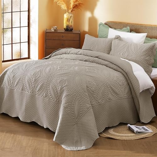 Cmfshape Oversize King Bedspread 128"x120",3 Piece California King