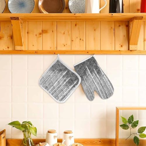 Quilted Cotton Terry Cloth Oven Mitt, Pot Holder Branch Plant Art
