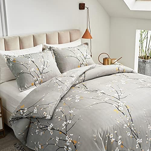 UOZZI BEDDING Branch Style Queen Duvet Cover Set with 2 Pillow Shams