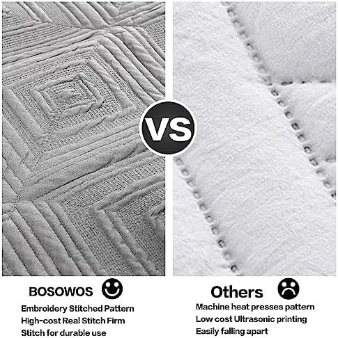 BOSOWOS Pillow Shams Standard Size Set of 2, Ultra Soft Breathable