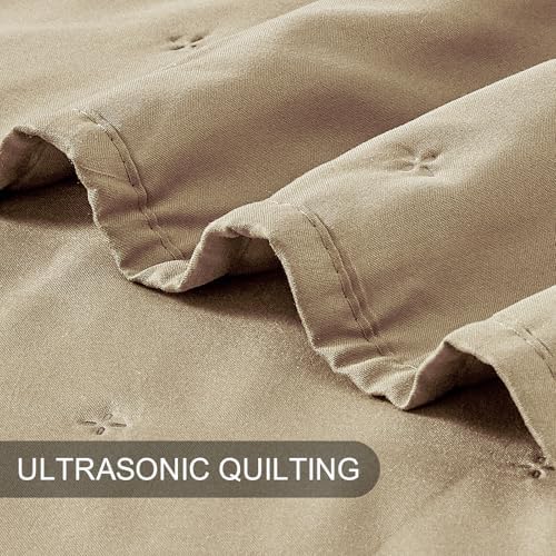 BOURINA Taupe King/CK Quilt Set 3-Piece Bedding Set Bedspread Coverlet