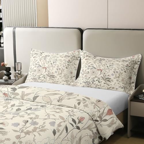 Erosebridal Floral 100% Cotton Bedding Set Queen Groovy Flower Duvet