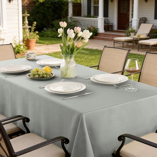 Softalker Jacquard Rectangle Tablecloth - Geometric Line Damask Table