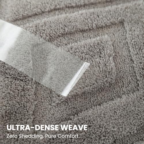 Twin Size Reversible Sherpa Fleece Blanket,Dark Grey,60"x80"