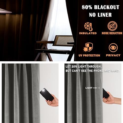 Kayne Studio Pewter Gray Velvet Pinch Pleated Back Tab Curtains 84Inch