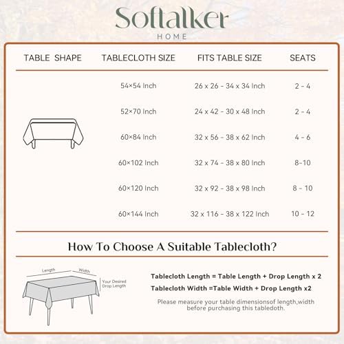 Softalker Large Rectangular Table cloth 120 x 60 inch Grey Linen