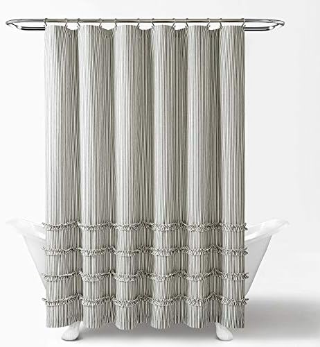 Lush Decor Vintage Stripe Yarn Dyed Cotton Shower Curtain, 72" x 72"