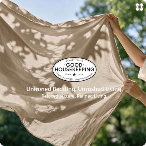 Bedsure PureWoven 100% Washed Cotton Duvet Cover Only, King, Frosted