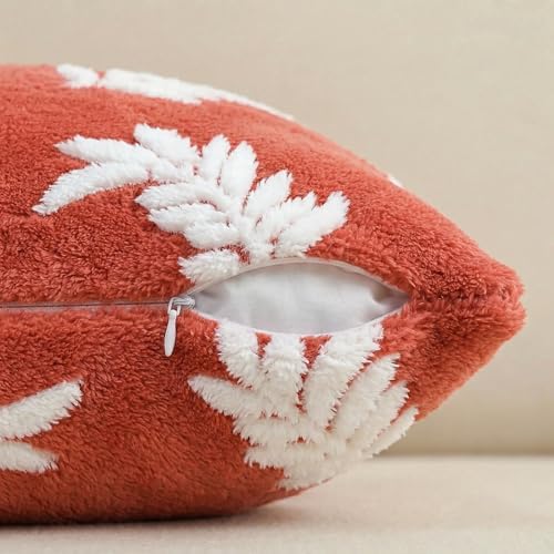 AVOIN colorlife Spring Summer Laurel Leaves Red Throw Pillow Covers