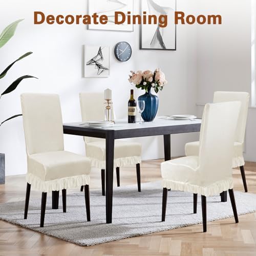 Velvet Dining Room Chair Cover Stretch Thicker Dining Chair Covers Set