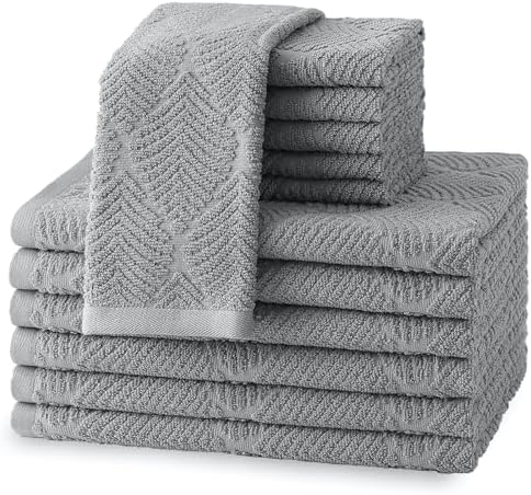12Pack Kitchen Towels and Dishcloths Set, 16 x 25 inches Kitchen