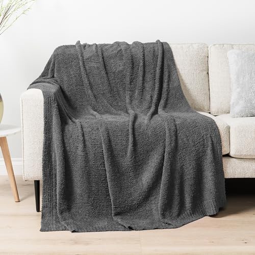 PAVILIA Super Soft Throw Blanket for Couch, Fluffy Cozy Lightweight