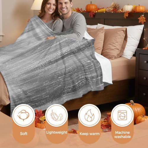 Grey Ombre Throw Blanket Vintage Minimalist Gradient Abstract Texture