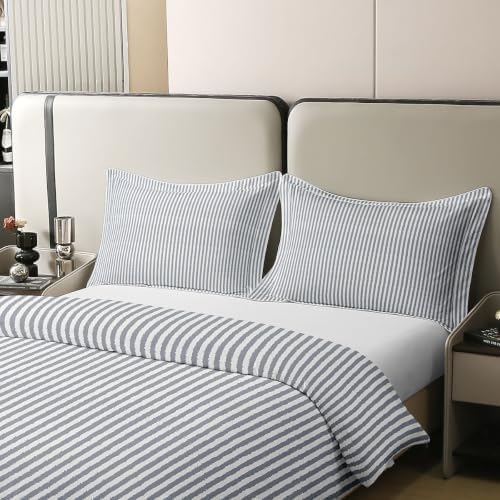 Feelyou Stripes Duvet Cover 100% Cotton King Size