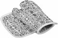 Quilted Cotton Terry Cloth Oven Mitt, Pot Holder Grey Ethnic Style