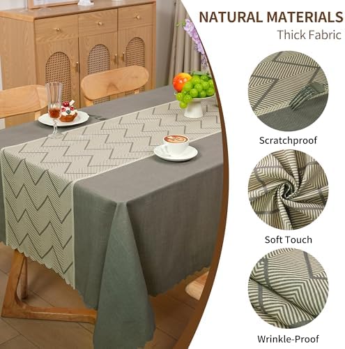 Rectangle Waterproof Tablecloth Linen Textured Table Cloth,Stain and