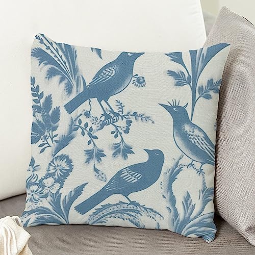 ArogGeld Asian Style Chinoiserie Cushion Cover Teal Blue Chinoiserie