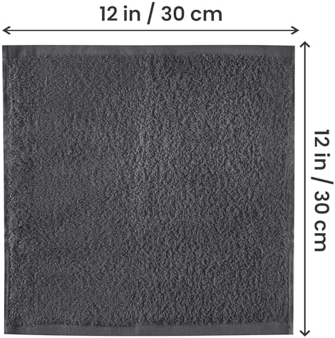 Utopia Towels 60 Pack Washcloths, 12x12 in, 100% Cotton, Grey