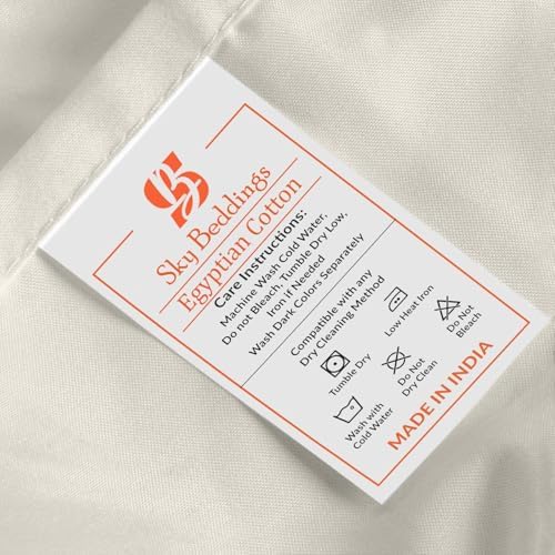 SKY BEDDINGS Split Top King Fitted Sheet, 600TC Cotton Sateen, Ivory