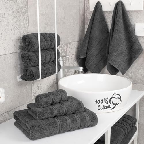 MSEKKO 100% Cotton Bath Towel Set of 10,400GSM, Soft, Comfortable