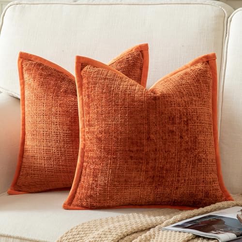Yaertun Pack of 2 Chenille Textured Decorative Throw Pillow Covers
