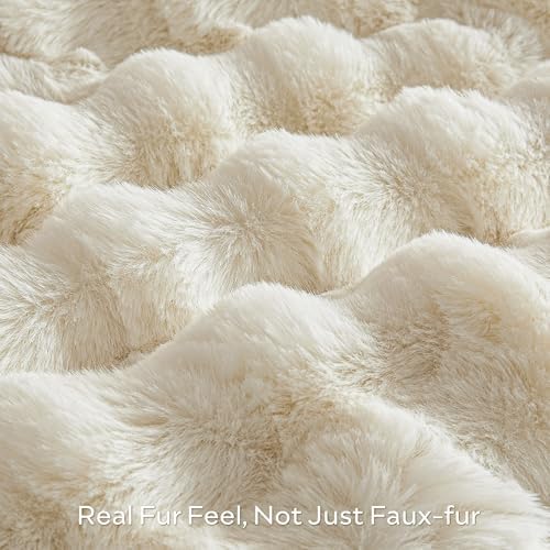 JELLYMONI Faux Fur Throw Blanket 108x90, 750 GSM Plush Couch Throw