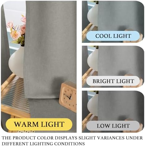 H.VERSAILTEX Soft Faux Linen Curtains 63 Inch Length 2 Panels for
