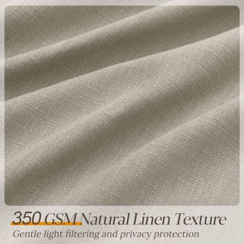 Pinch Pleated Linen Tan Curtains 192 Inches Long for High Ceiling