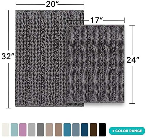 Turquoize Chenille Bath Rug Bundle Order Bath Runner 59" X 20" and