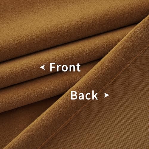Joydeco Brown Velvet Curtains 72 inch Length 2 Panels, Luxury Blackout