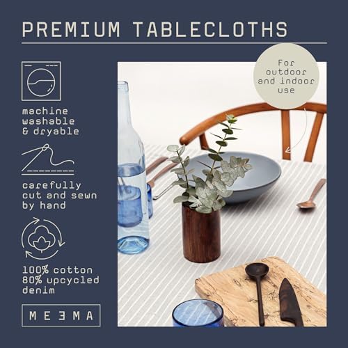 MEEMA Cotton Square Table Cloth, Washable Farmhouse Table Cover