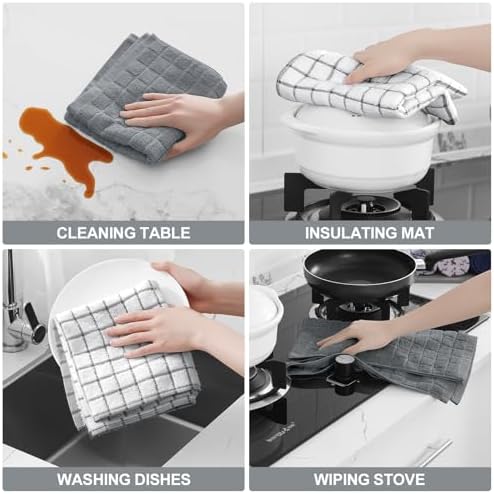 Homaxy Premium Cotton Kitchen Towels (16" x 28", 6 Pack) and Kitchen