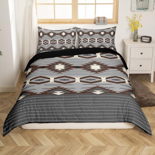 jejeloiu Boho Bedding Set Queen Size Southwestern Geometric