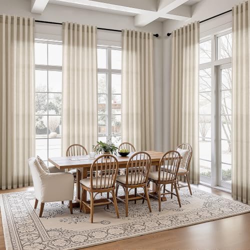 Aersas Linen Curtains 52x96 Inches Long for Living Room, Taupe